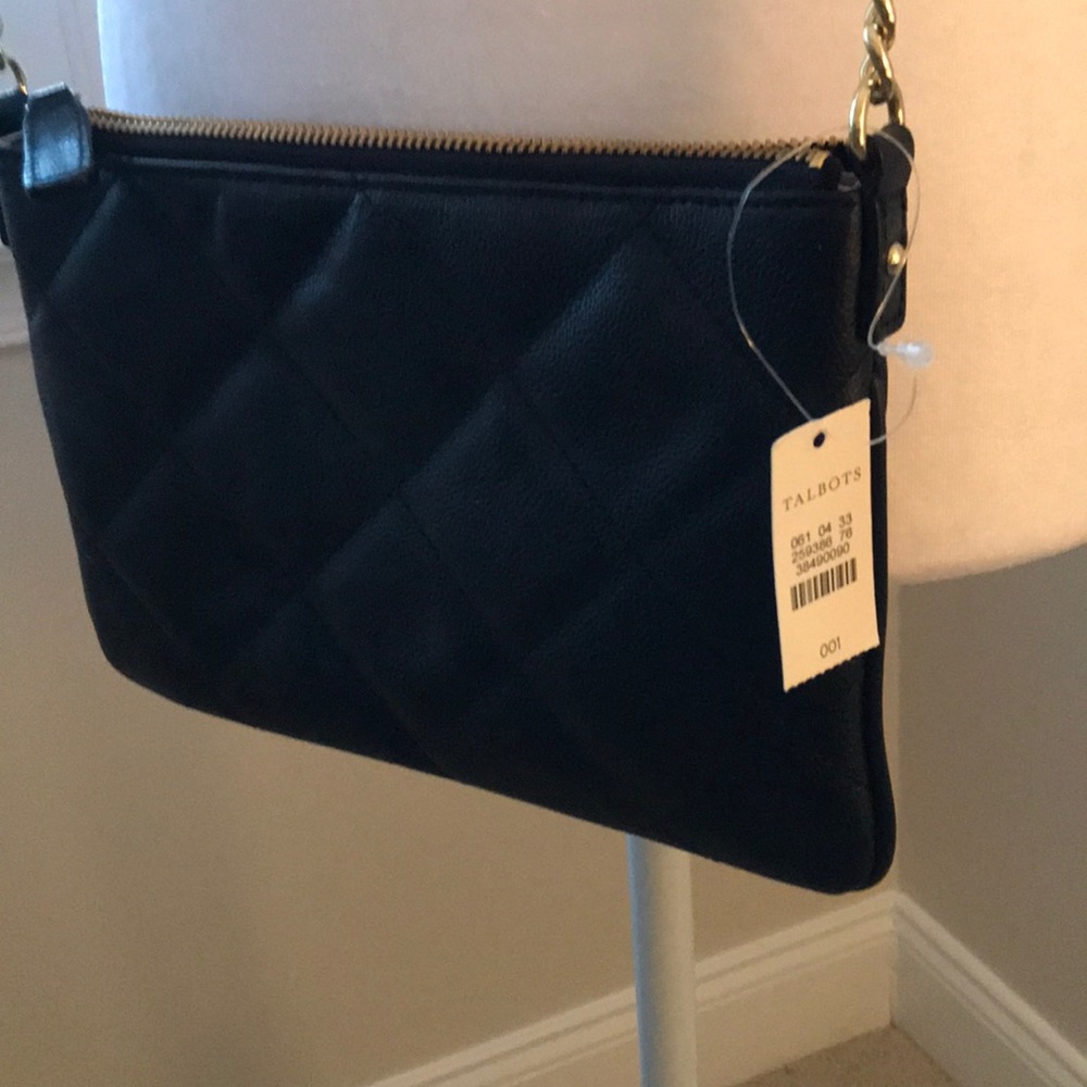 Talbots black quilted crossbody